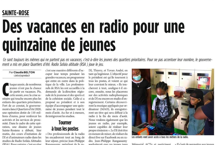 Des vacances en radio pour une quinzaine de jeunes