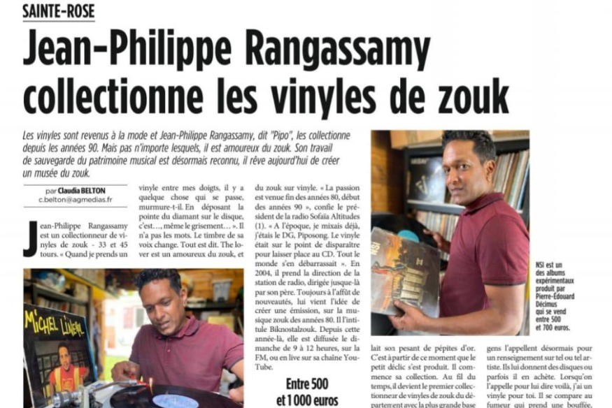 Jean-Phillipe Rangassamy collectionne les vinyles de zouk