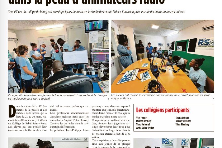 Des collégiens de Bébel dans la peau d'animateurs radio